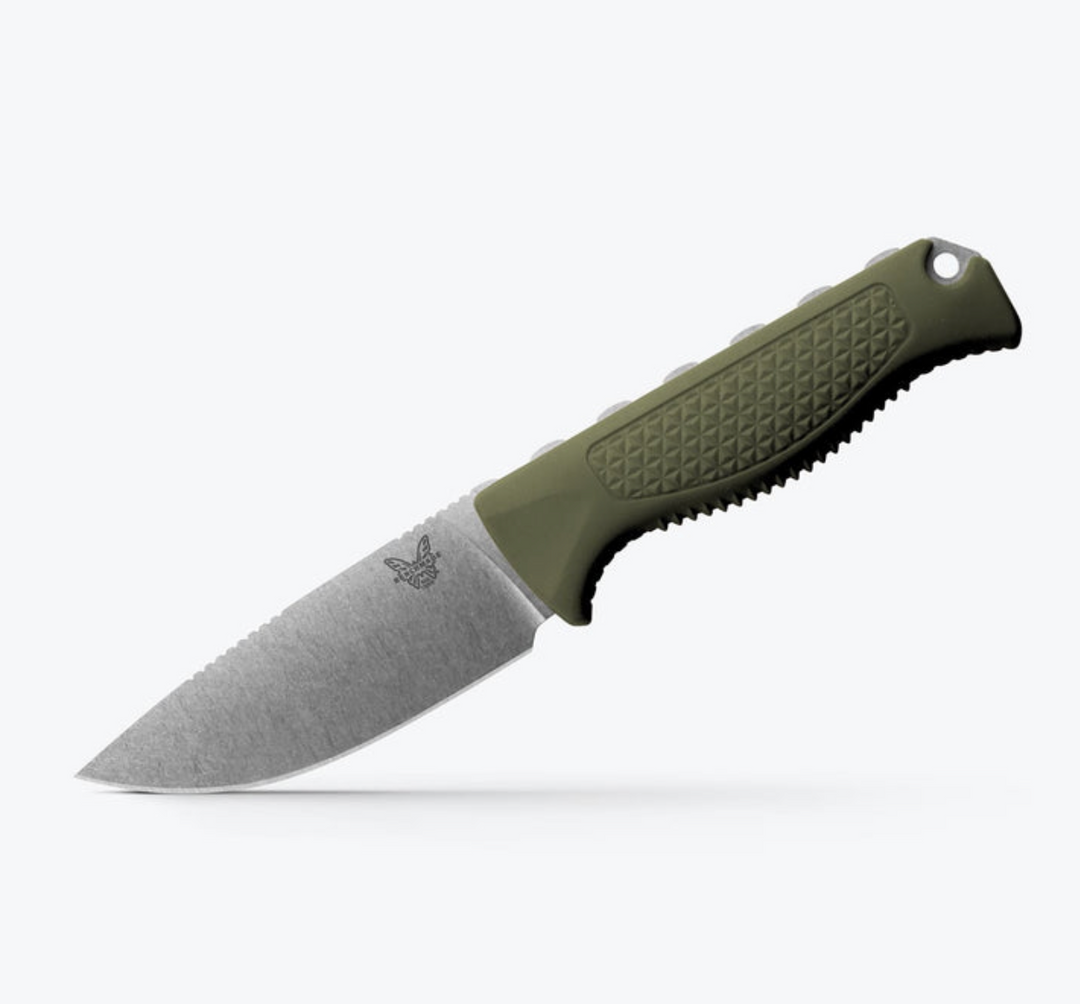Benchmade Steep Country Dark Olive Santoprene Drop-Point Knife