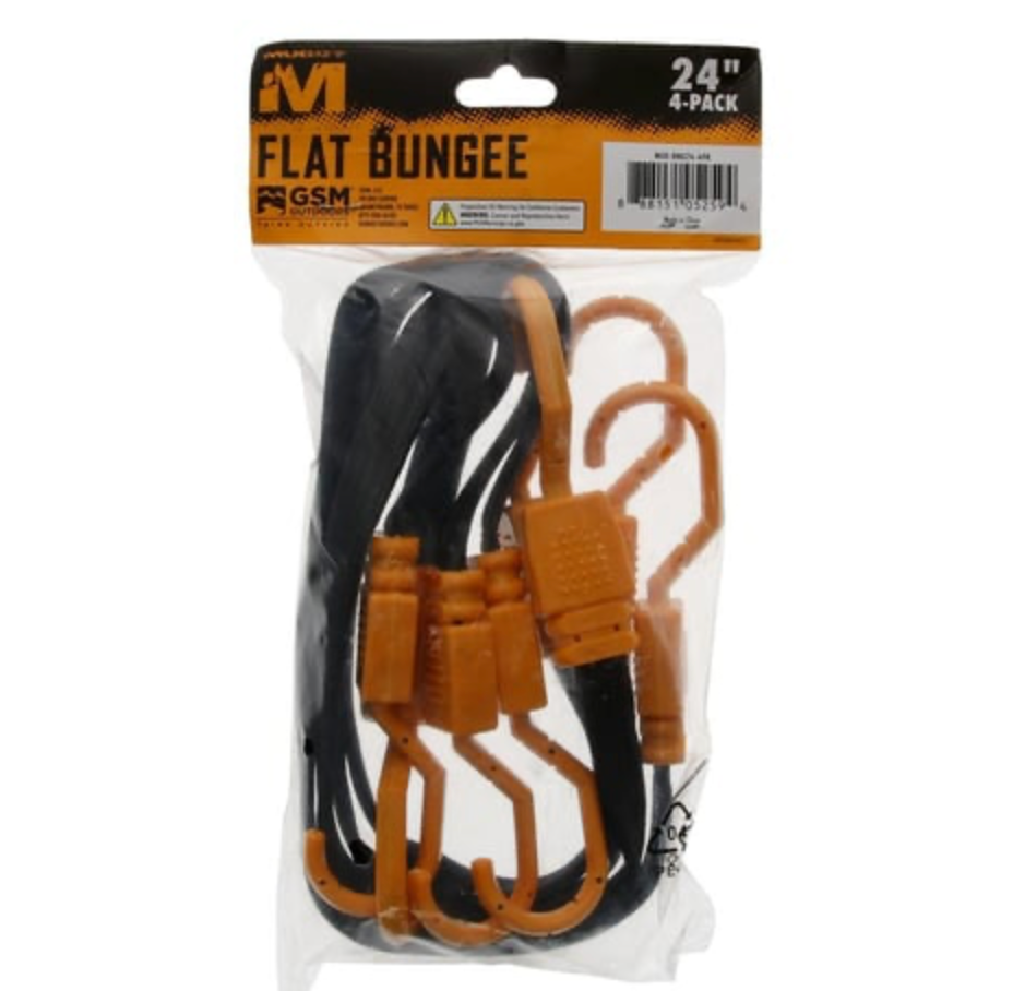 Muddy Flat Bungee Cord 24" 4pk